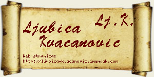 Ljubica Kvačanović vizit kartica